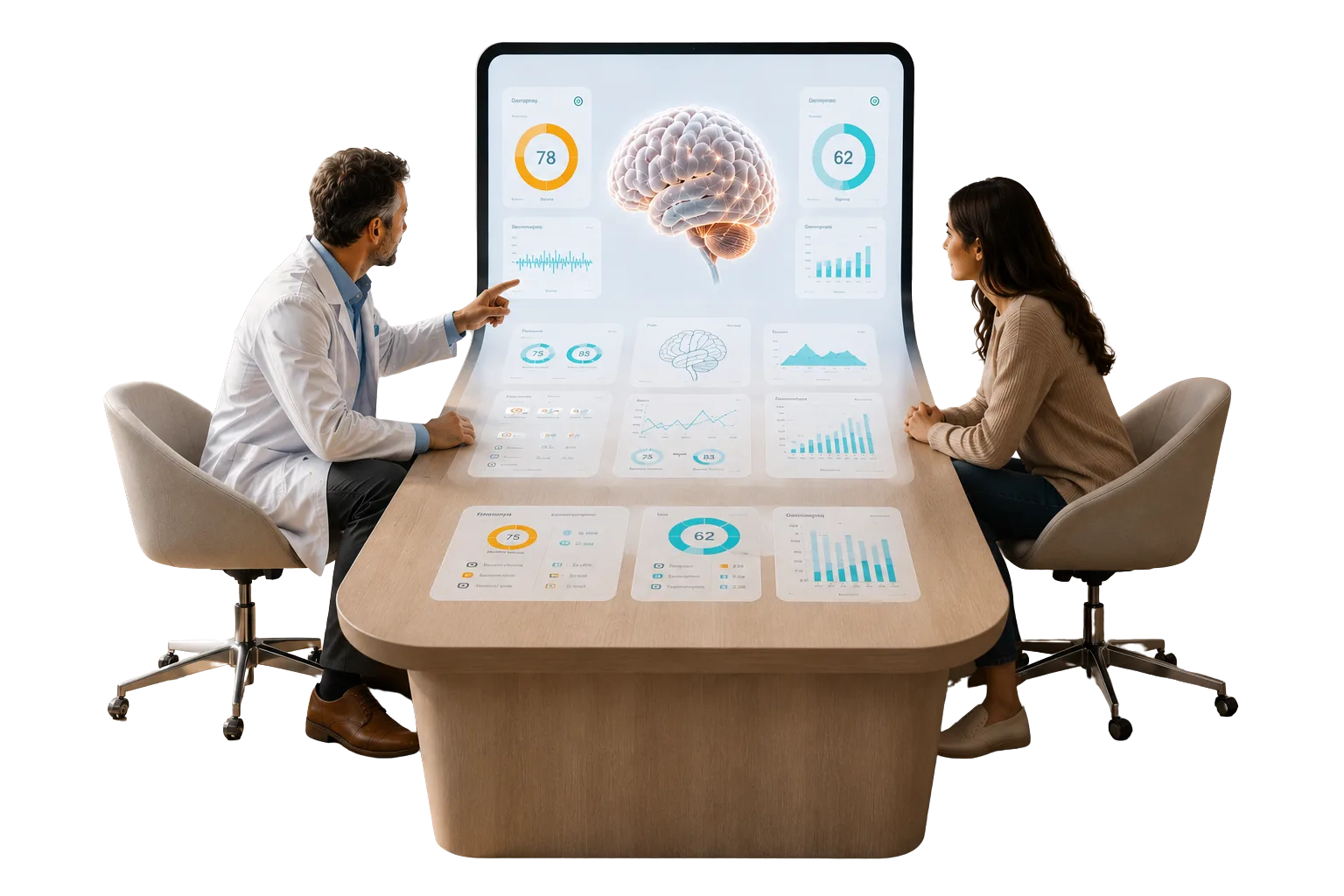 Médecin consultant un rapport ADN